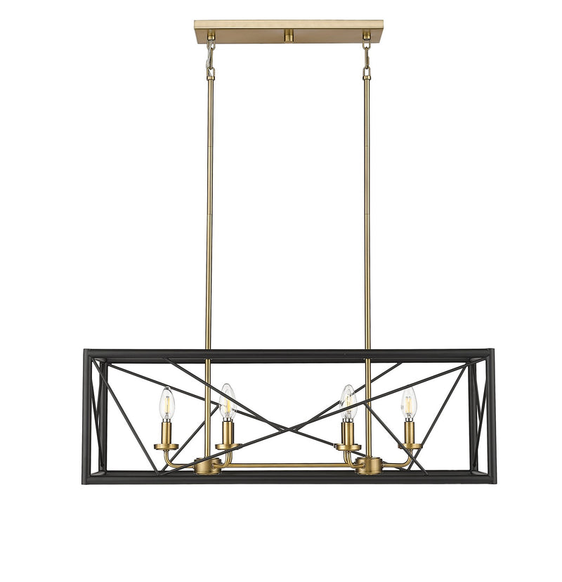 Millennium 13306-MB/VB Surrey Six Light Chandelier, Matte Black / Vintage Brass Main Image.jpg