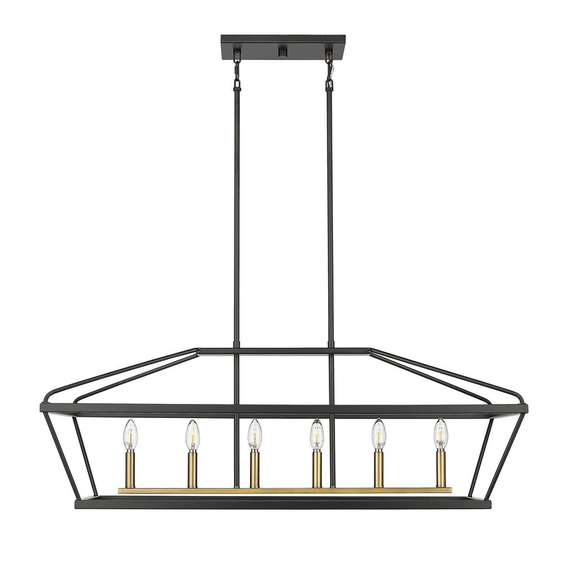 Millennium 13406-MB/VB Surrey Six Light Chandelier, Matte Black / Vintage Brass Main Image.jpg