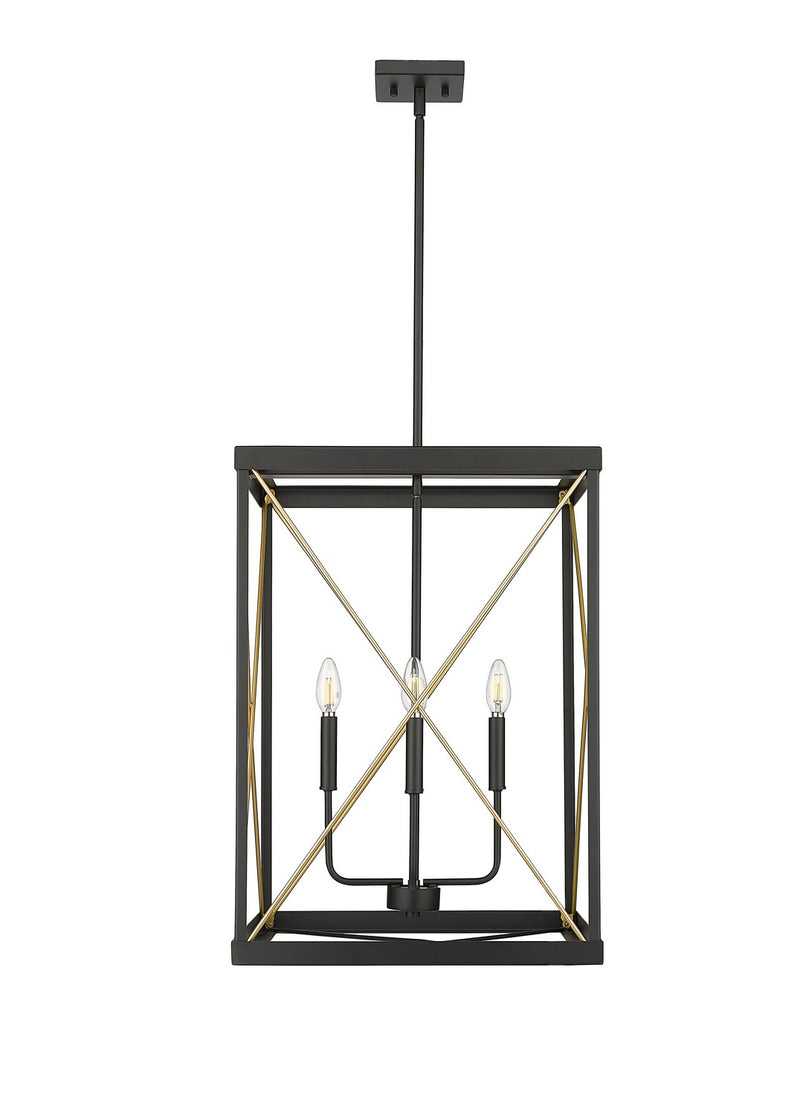 Millennium 13704-MB/PMG Terni Four Light Pendant, Matte Black / Painted Modern Gold Main Image.jpg