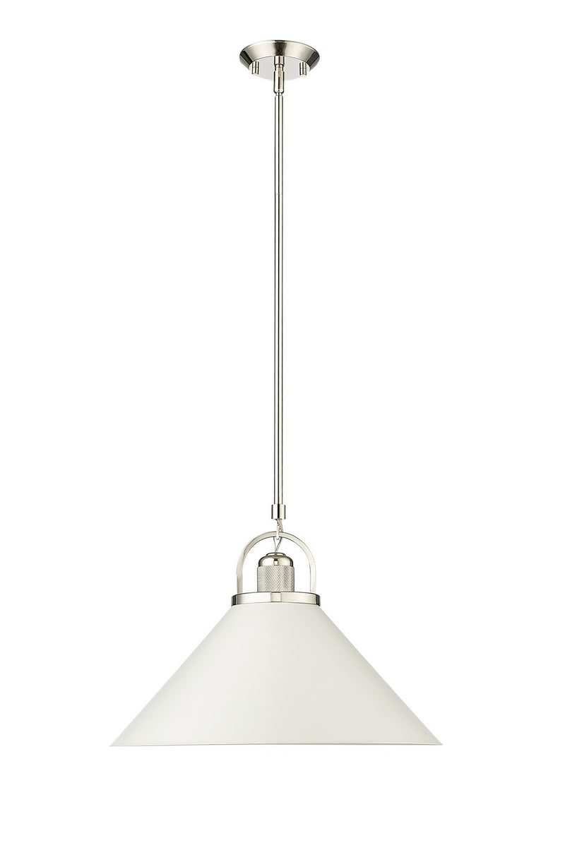 Millennium 20901-PN/MW Artistan One Light Pendant, Polished Nickel/Matte White Main Image.jpg
