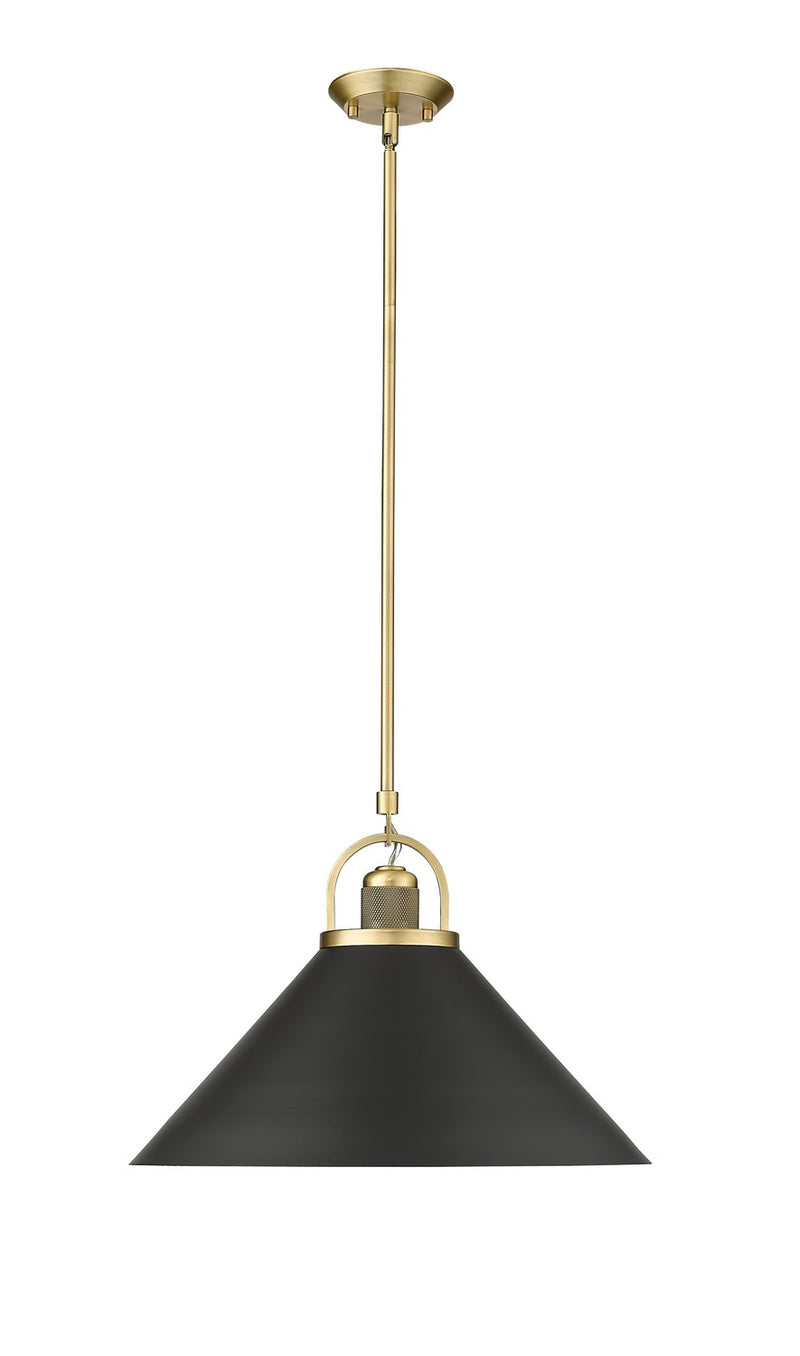 Millennium 20901-VB/MB Artistan One Light Pendant, Vintage Brass / Matte Black Main Image.jpg