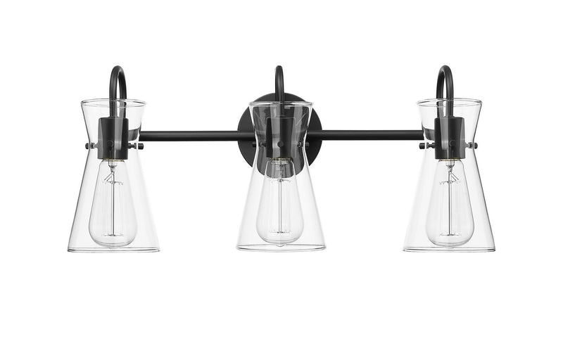 Millennium 21003-MB Camellia Three Light Vanity, Matte Black Main Image.jpg