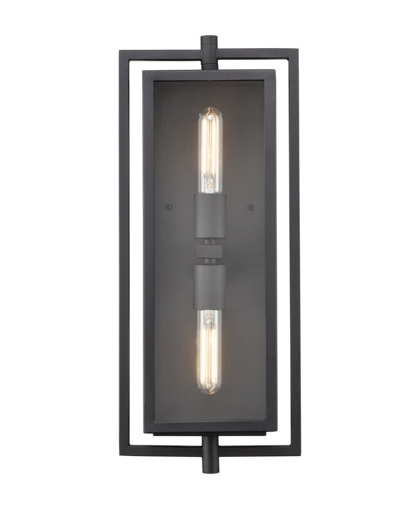 Millennium 250002-TBK Rankin Two Light Outdoor Wall Sconce, Textured Black Main Image.jpg
