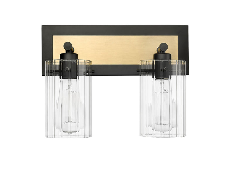 Millennium 25002-MB/VB Gasol Two Light Vanity, Matte Black / Vintage Brass Main Image.jpg