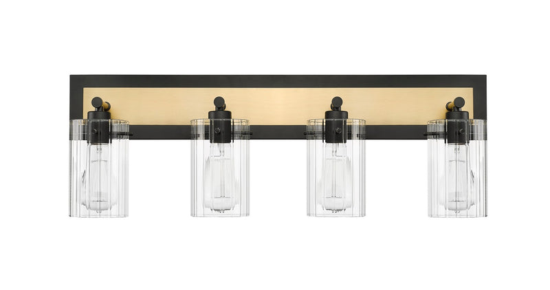 Millennium 25004-MB/VB Gasol Four Light Vanity, Matte Black / Vintage Brass Main Image.jpg