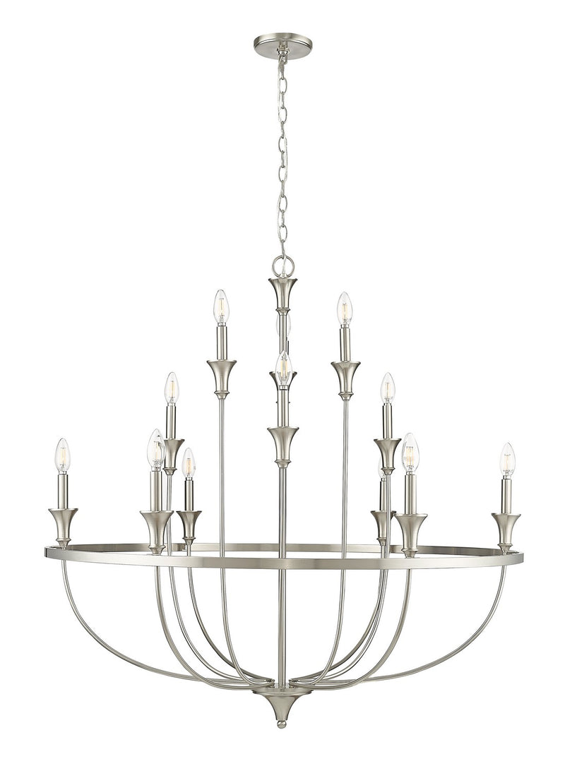 Millennium 28012-BN Emery 12 Light Chandelier, Brushed Nickel Main Image.jpg