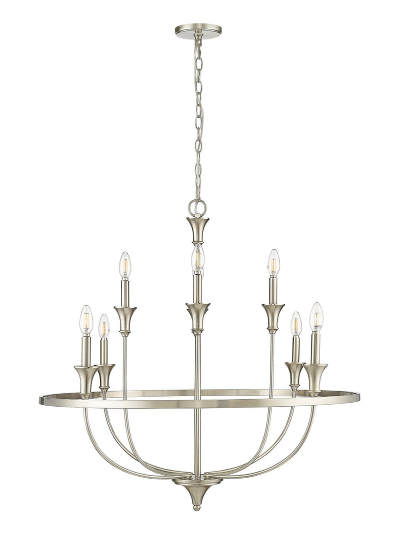 Millennium 28108-BN Emery Eight Light Chandelier, Brushed Nickel Main Image.jpg