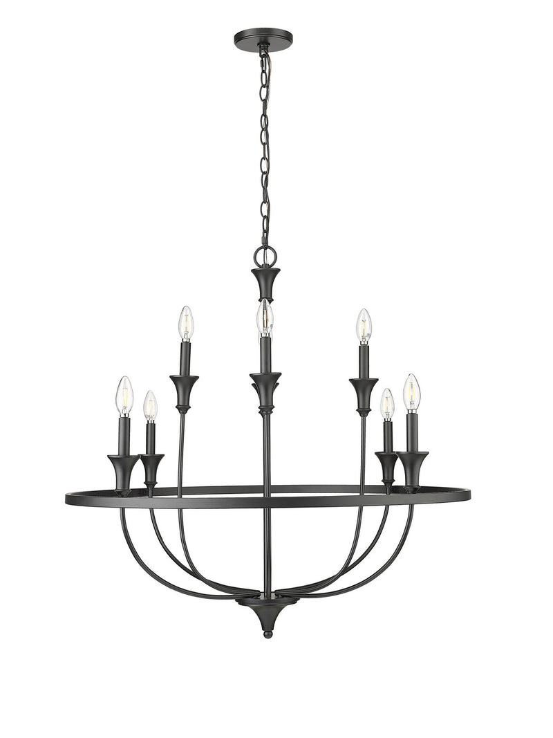 Millennium 28108-MB Emery Eight Light Chandelier, Matte Black Main Image.jpg