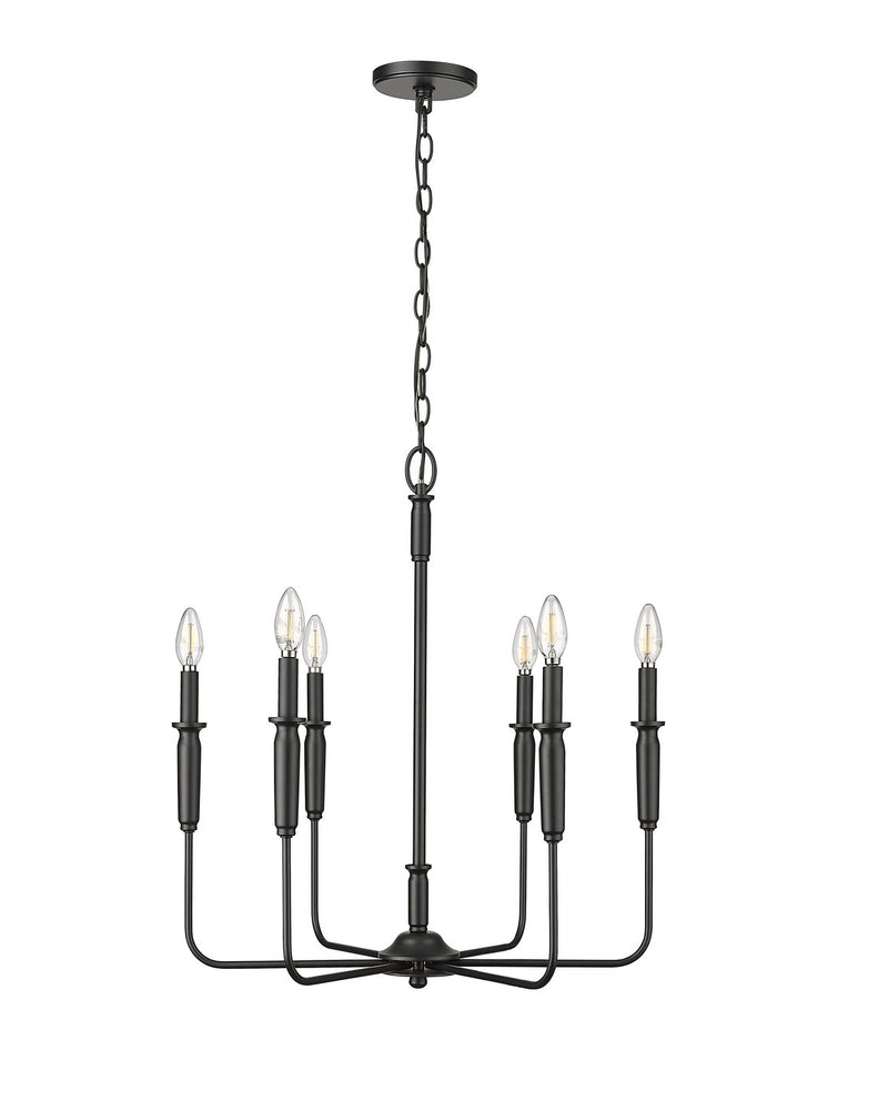 Millennium 29306-MB Savanne Six Light Chandelier, Matte Black Main Image.jpg