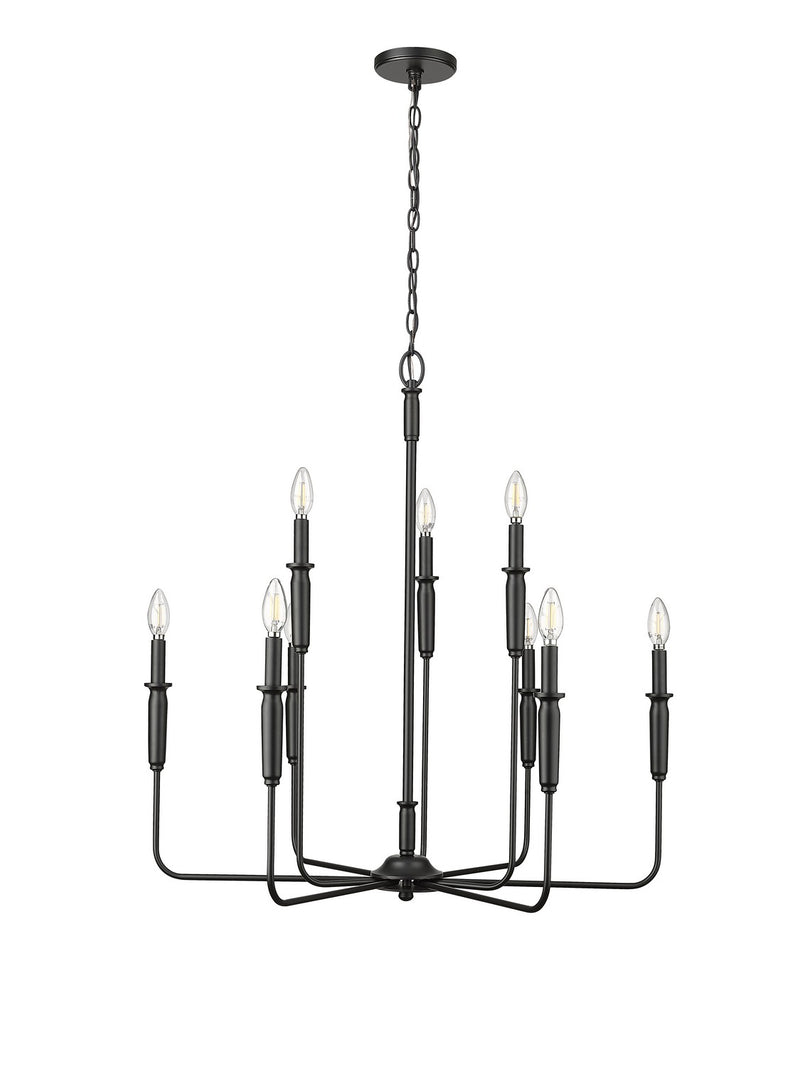 Millennium 29309-MB Savanne Nine Light Chandelier, Matte Black Main Image.jpg