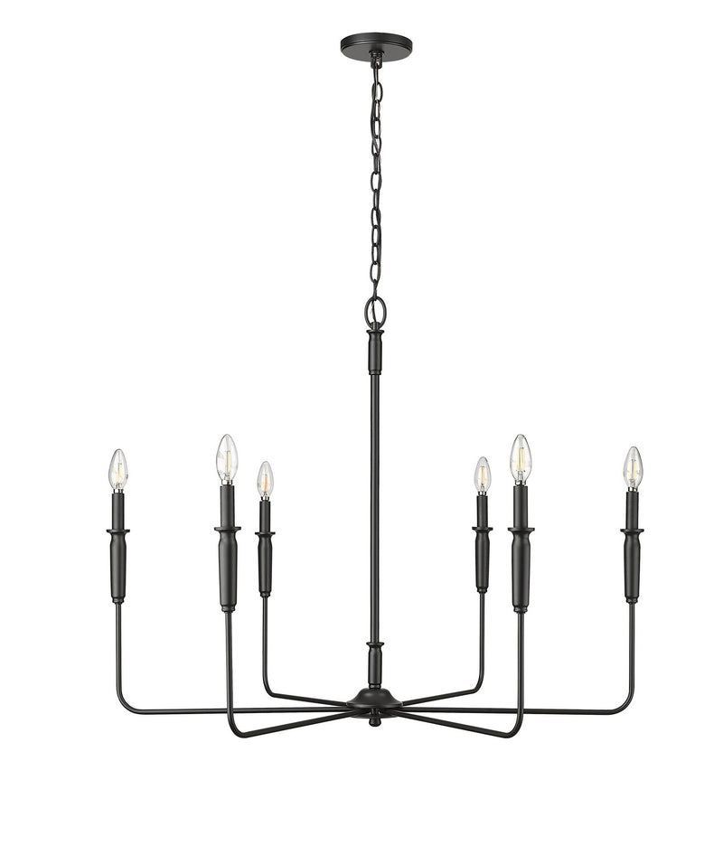 Millennium 29406-MB Savanne Six Light Chandelier, Matte Black Main Image.jpg