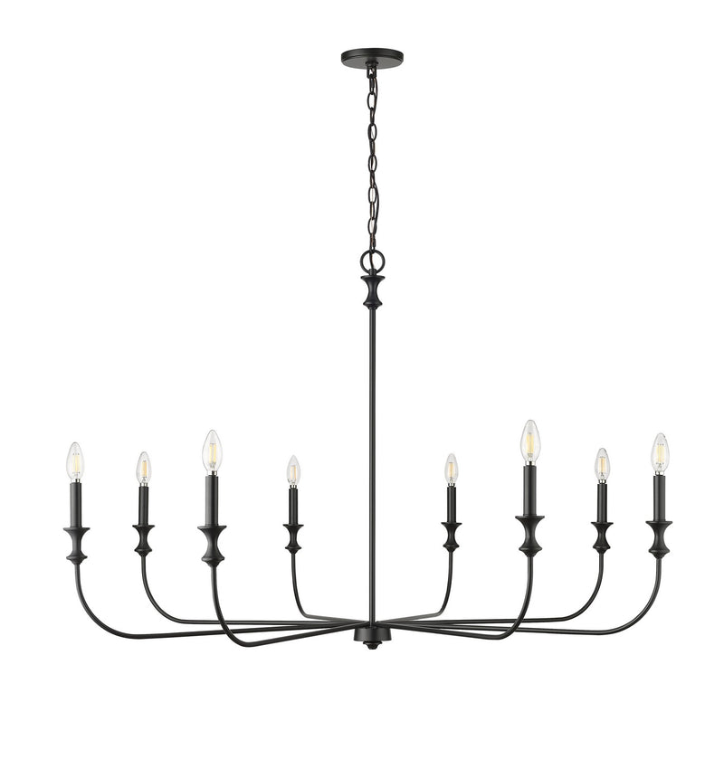Millennium 29608-MB Savanne Eight Light Chandelier, Matte Black Main Image.jpg