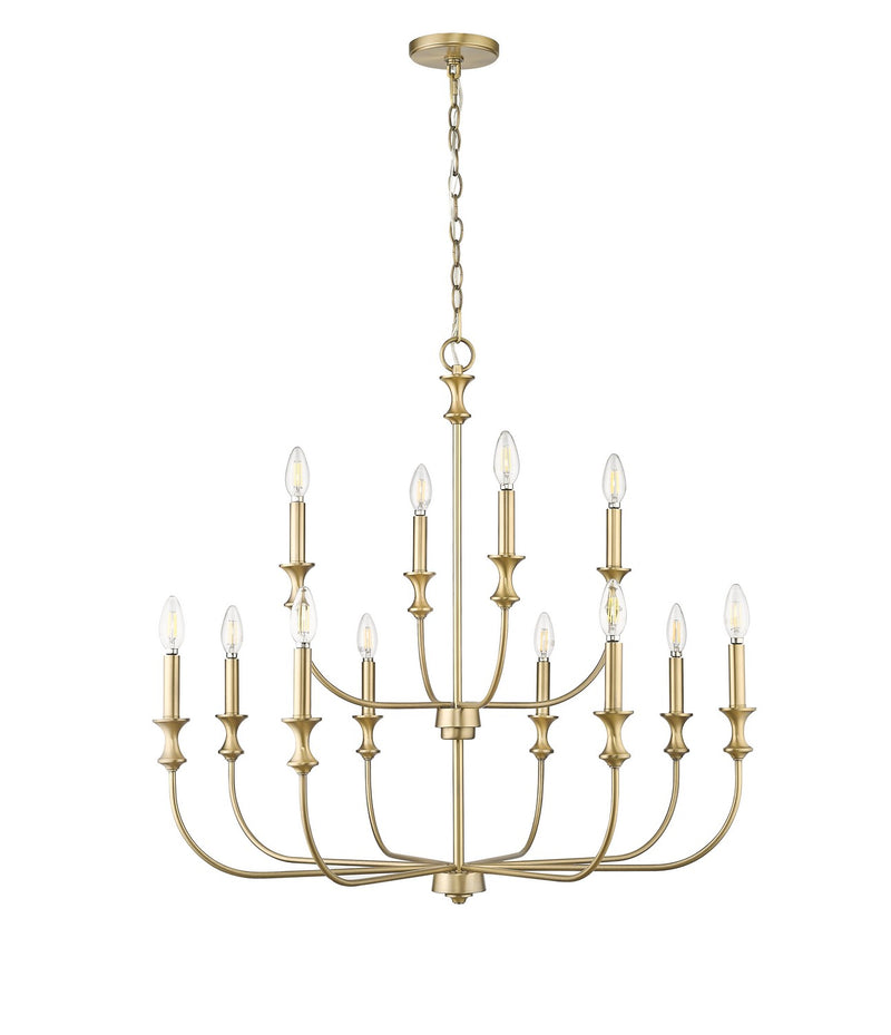 Millennium 29612-VB Savanne 12 Light Chandelier, Vintage Brass Main Image.jpg