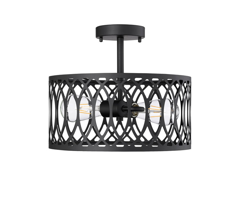 Millennium 4212-MB Arelyn Two Light Semi-Flush Mount, Matte Black Main Image.jpg
