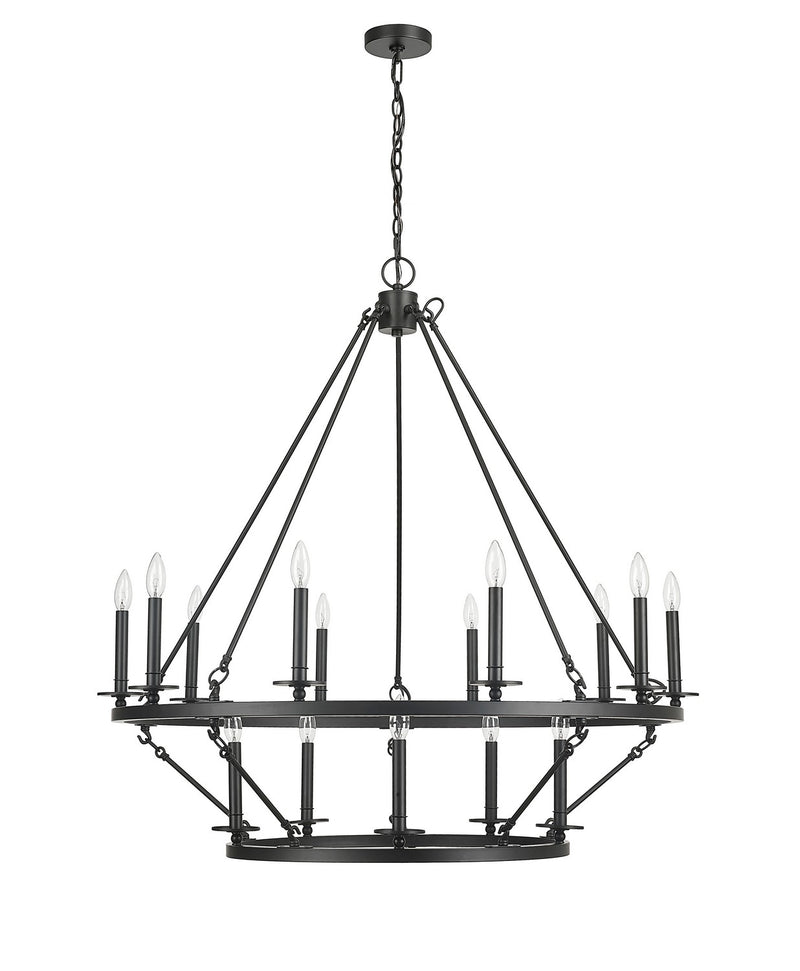 Millennium 46715-MB Florence 15 Light Chandelier, Matte Black Main Image.jpg