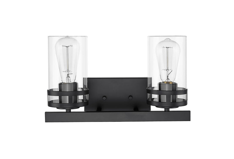 Millennium 91022-MB Lunden Two Light Vanity, Matte Black Main Image.jpg