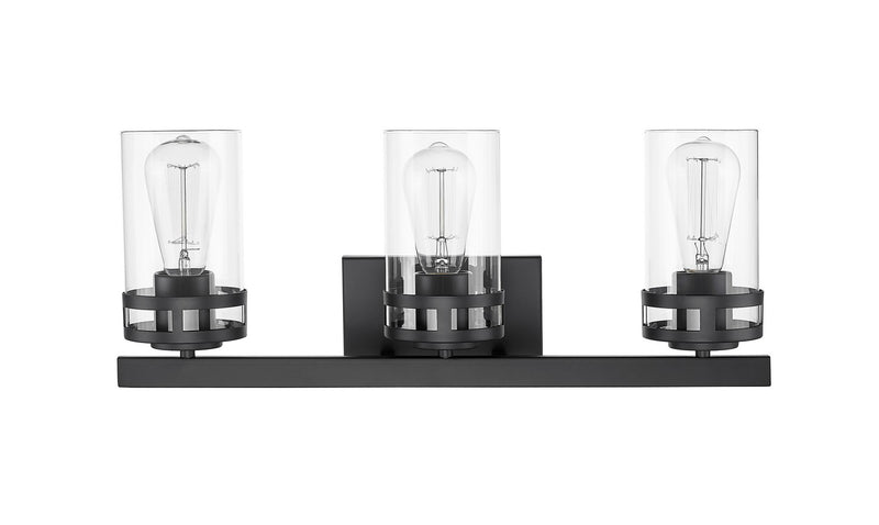 Millennium 91023-MB Lunden Three Light Vanity, Matte Black Main Image.jpg