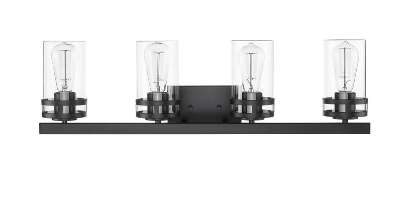 Millennium 91024-MB Lunden Four Light Vanity, Matte Black Main Image.jpg