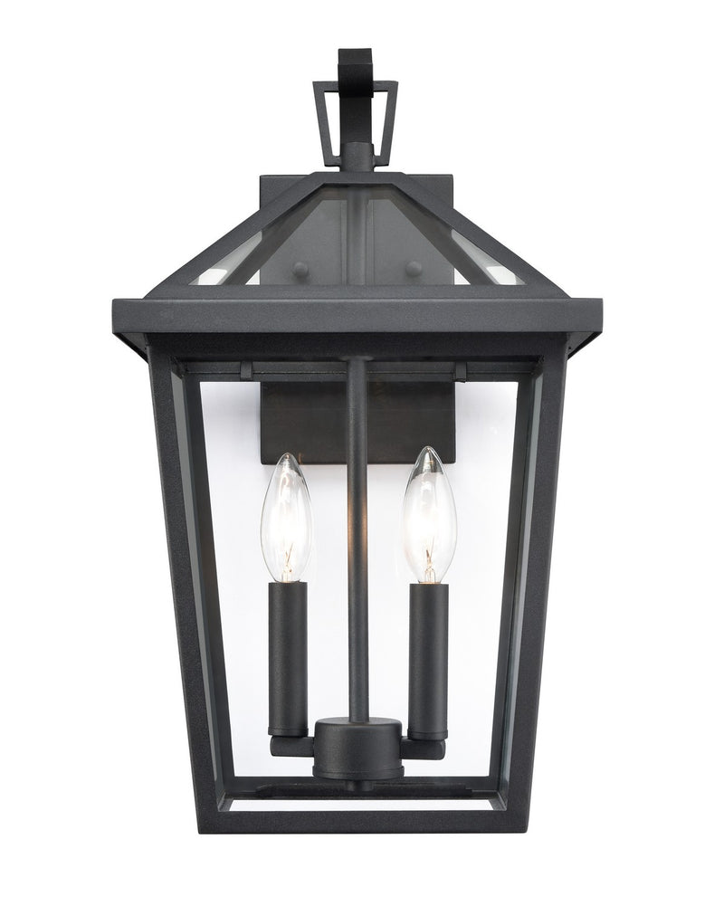 Millennium 92202-TBK Mensun Two Light Outdoor Wall Sconce, Textured Black Main Image.jpg