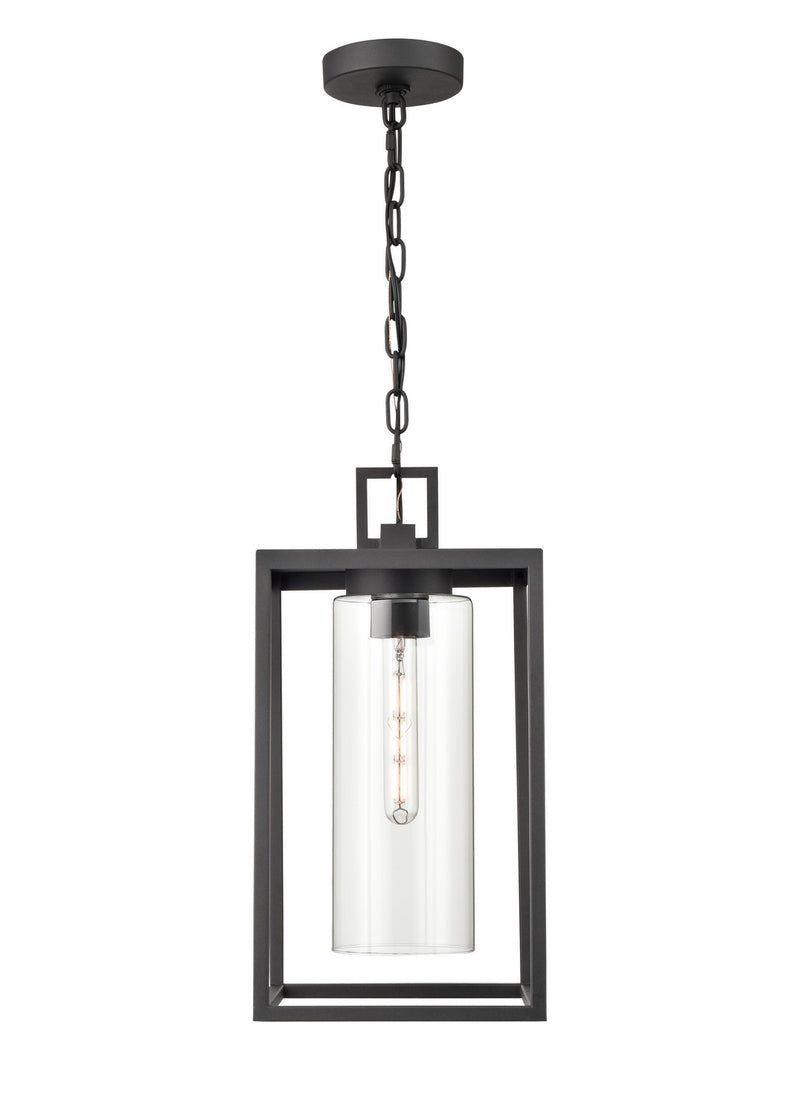 Millennium 93141-TBK Ellway One Light Outdoor Hanging Lantern, Textured Black Main Image.jpg