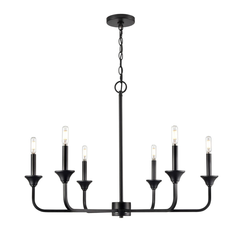 Millennium 97326-MB Herring Six Light Chandelier, Matte Black Main Image.jpg