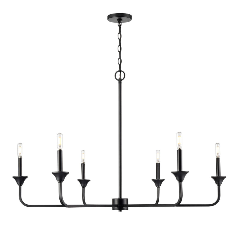 Millennium 97426-MB Herring Six Light Chandelier, Matte Black Main Image.jpg