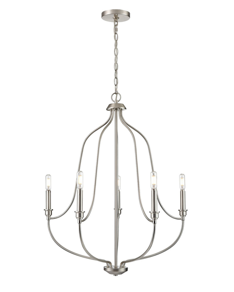 Millennium 98005-BN Senoia Five Light Chandelier, Brushed Nickel Main Image.jpg