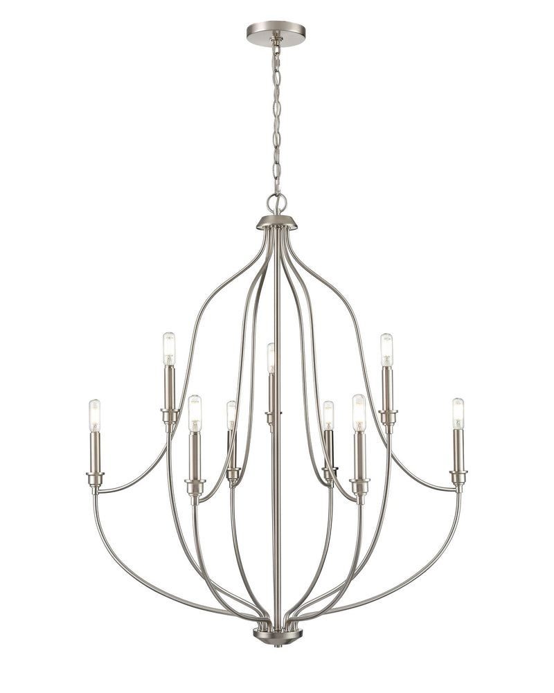 Millennium 98009-BN Senoia Nine Light Chandelier, Brushed Nickel Main Image.jpg