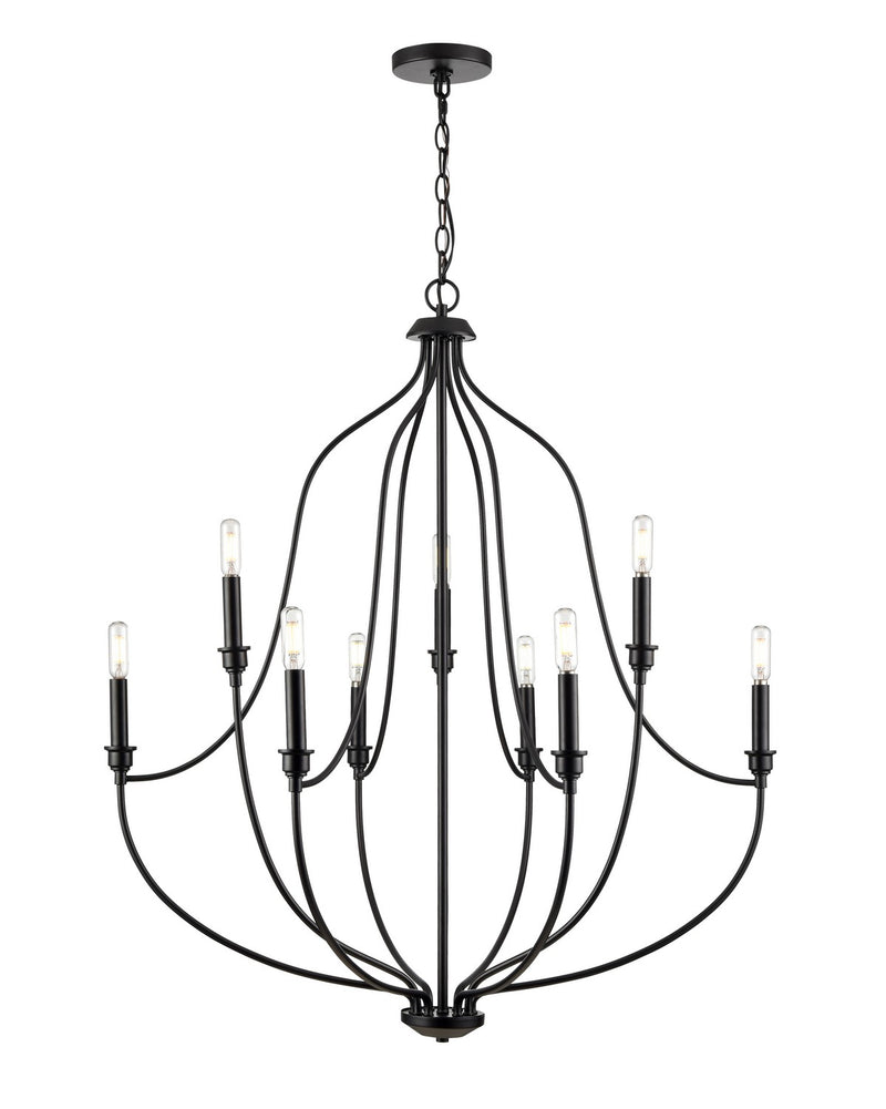 Millennium 98009-MB Senoia Nine Light Chandelier, Matte Black Main Image.jpg