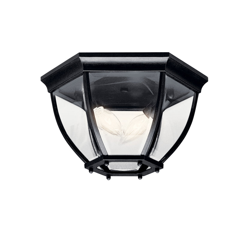 Kichler 9886BK Two Light Outdoor Ceiling Mount, Black