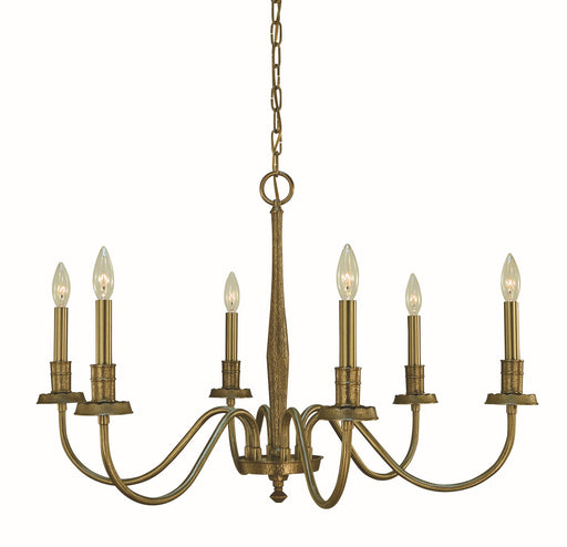 Framburg 5786 BR Matera Six Light Chandelier, Brushed Brass Main Image.jpg