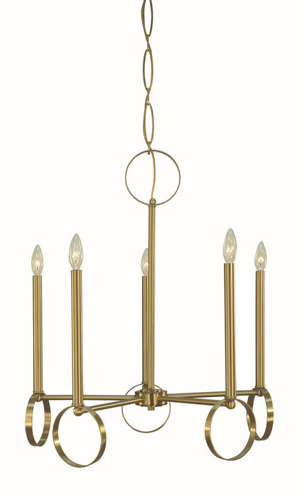 Framburg 5865 BR Olivia Five Light Chandelier, Brushed Brass Main Image.jpg