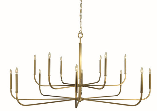 Framburg 5870 BR Manhattan 14 Light Foyer Chandelier, Brushed Brass Main Image.jpg