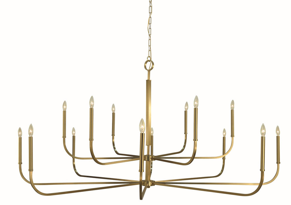 Framburg 5870 BR Manhattan 14 Light Foyer Chandelier, Brushed Brass Main Image.jpg