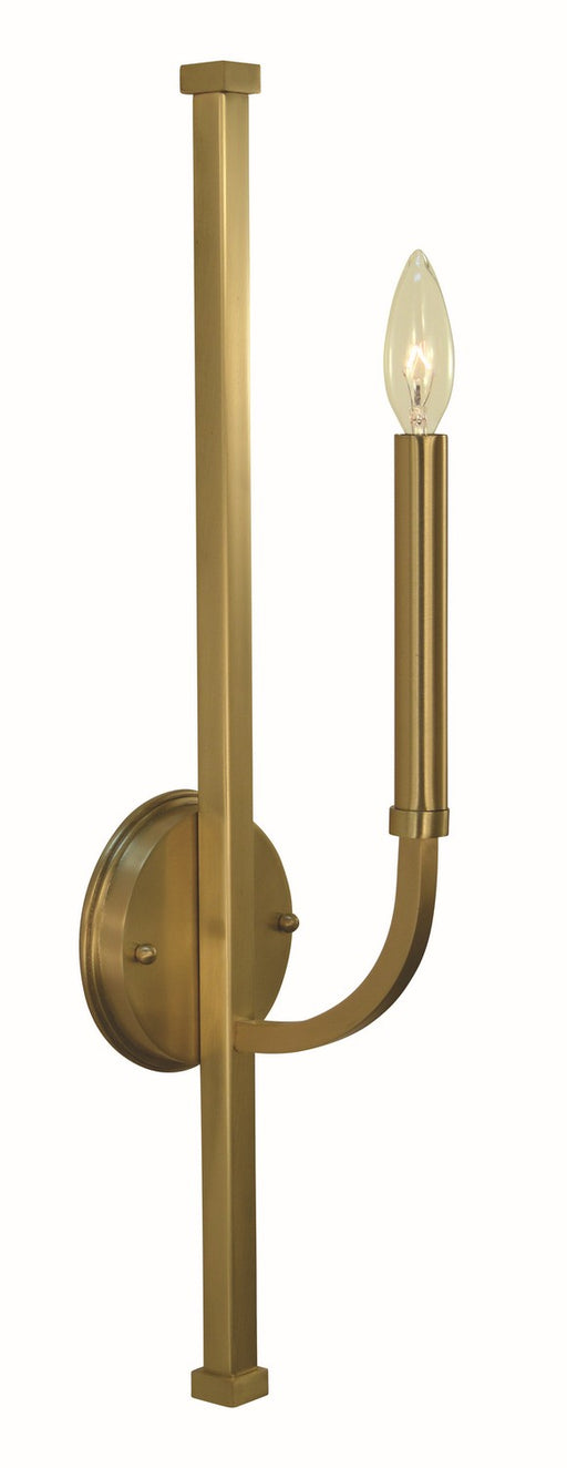 Framburg 5871 BR Manhattan One Light Bath Sconce, Brushed Brass Main Image.jpg