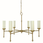 Framburg 5880 BR Emily Six Light Chandelier, Brushed Brass Main Image.jpg