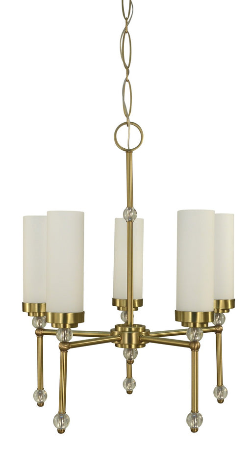 Framburg 5885 BR Emily Five Light Chandelier, Brushed Brass Main Image.jpg