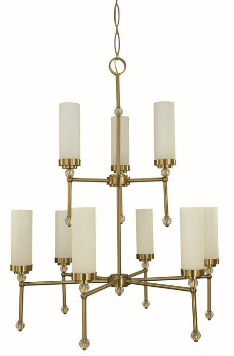 Framburg 5889 BR Emily Nine Light Foyer Chandelier, Brushed Brass Main Image.jpg