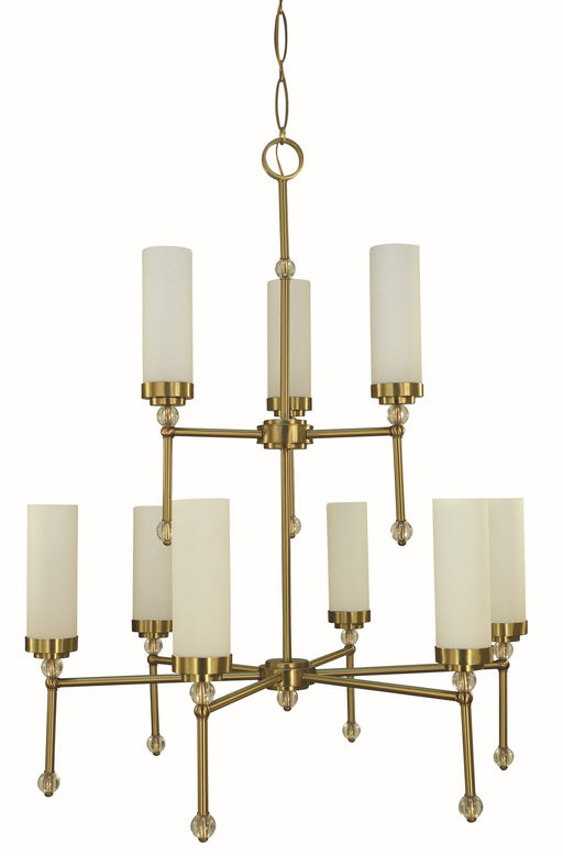 Framburg 5889 BR Emily Nine Light Foyer Chandelier, Brushed Brass Main Image.jpg