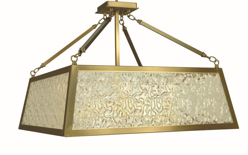 Framburg 5898 BR Avery Five Light Semi-Flush Mount, Brushed Brass Main Image.jpg