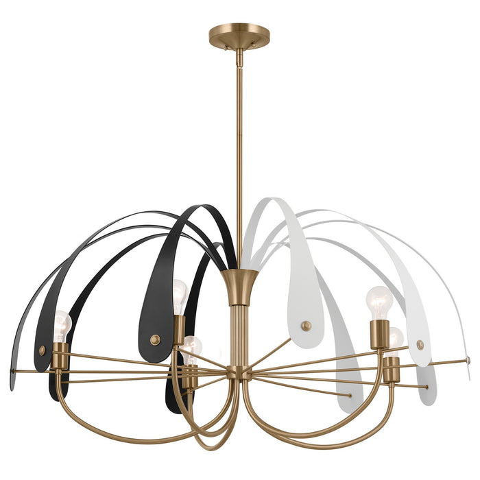 Kichler 52573CPZ Five Light Chandelier, Champagne Bronze