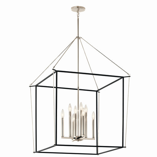 Kichler 52628PN Eight Light Foyer Pendant, Polished Nickel