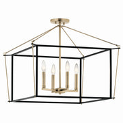 Kichler 52632CPZ Four Light Semi Flush Mount, Champagne Bronze