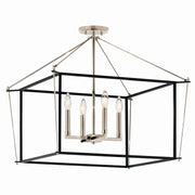 Kichler 52632PN Four Light Semi Flush Mount, Polished Nickel