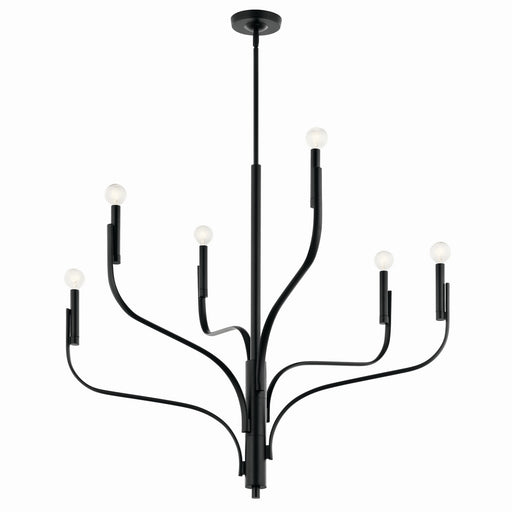Kichler 52673BK Six Light Chandelier, Black