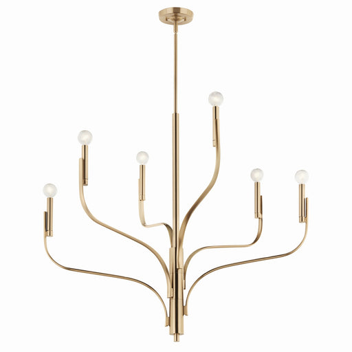 Kichler 52673CPZ Six Light Chandelier, Champagne Bronze