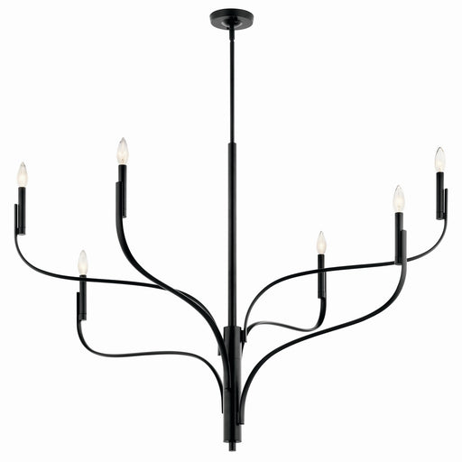Kichler 52674BK Six Light Chandelier, Black