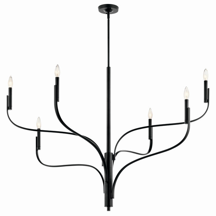 Kichler 52674BK Six Light Chandelier, Black