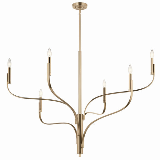 Kichler 52674CPZ Six Light Chandelier, Champagne Bronze