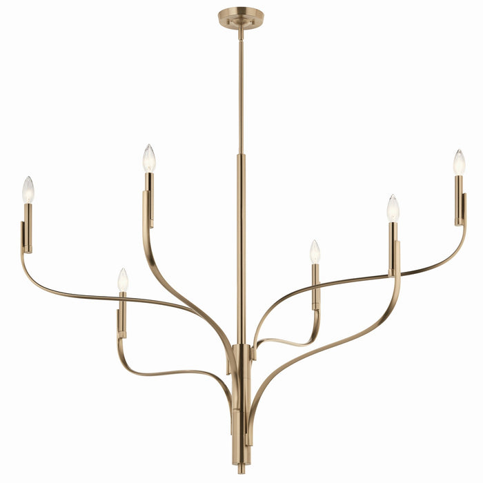 Kichler 52674CPZ Six Light Chandelier, Champagne Bronze